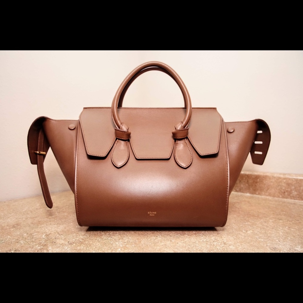 CÉLINE Tie Handbag - Camel Calfskin & Pink Suede